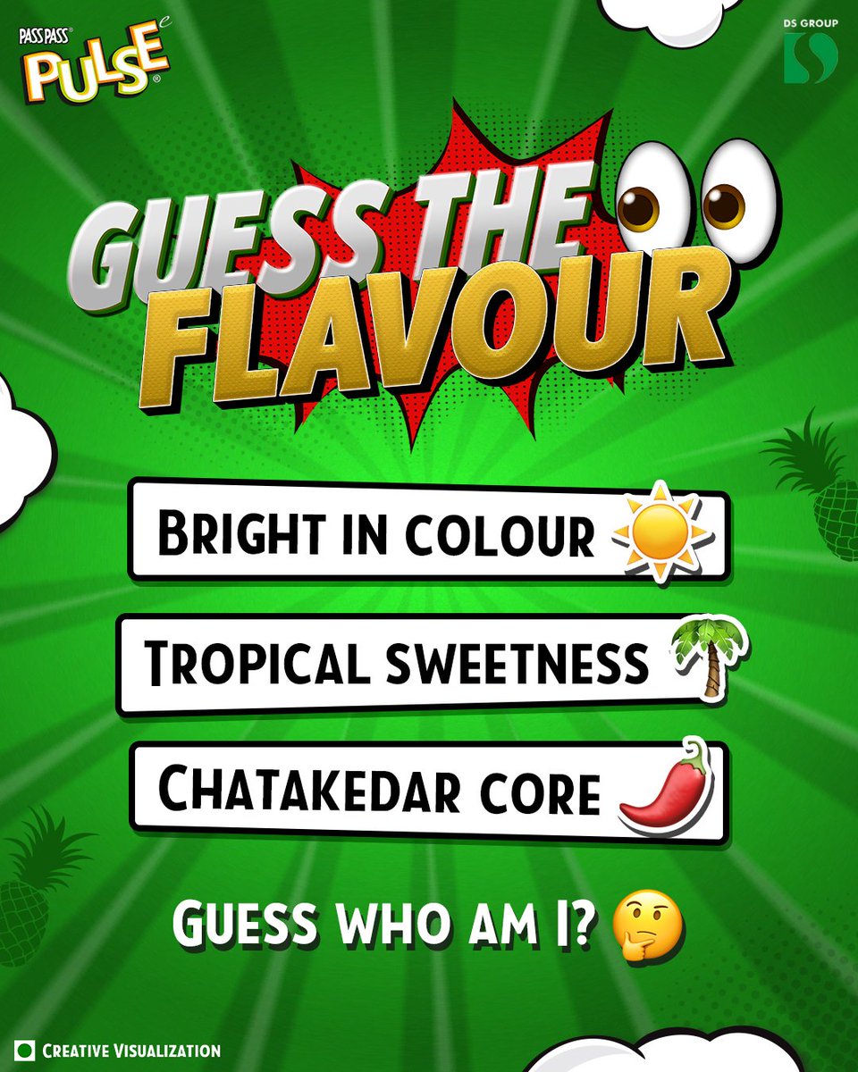 PassPass_Pulse's tweet photo. Three clues. One flavour. Can you crack it? 👀🍬

We’ve hidden the identity of this tangy favourite; all you have to do is guess!
Drop your answer in the comments below 👇

#PranJaayeParPulseNaJaaye #Pulse #Tangy #Tanginess https://t.co/qqgGE2gPfP