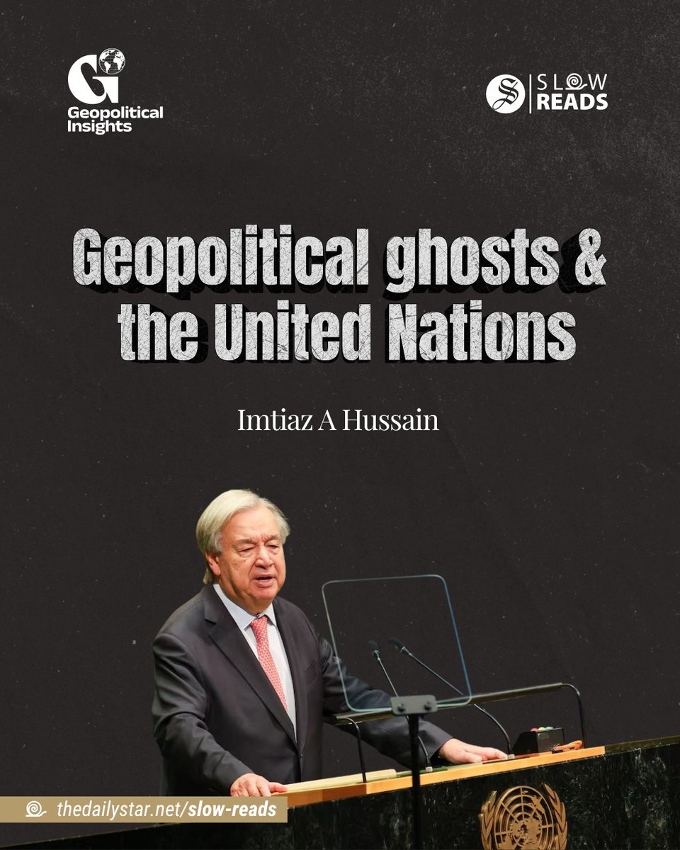Slow_Reads's tweet photo. "Portugal’s António Guterres finishes his tenure amid anything but routine circumstances. He sturdily channelled UN principles to give multilateralism a belated, perhaps final, glow. Evolving circumstances unfortunately leave the United Nations at the same crossroads today as the League of Nations in the 1930s: geopolitics in control, multilateralism in the back seat or the trunk."

The United Nations faces a world where rivalry among major powers increasingly challenges collective action and the pursuit of peace.

Read the full article here: https://t.co/Fhe0qb9cWA

#SlowReads #UnitedNations #Geopolitics #Multilateralism