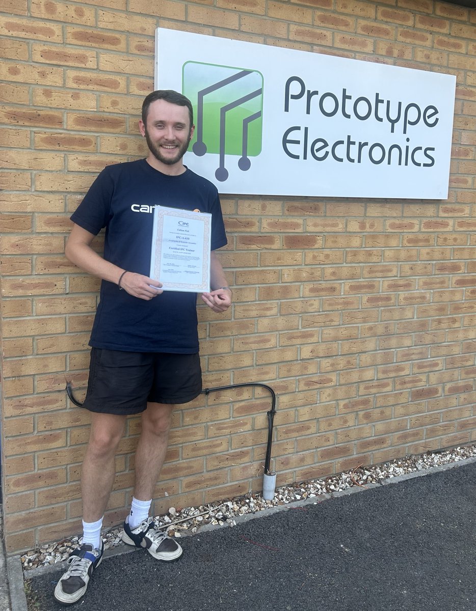 PrototypeElect's tweet photo. A huge congratulations to Callum, our Test Supervisor, who is now a Certified IPC-A-610 Trainer! 👏

Callum can now share his knowledge with colleagues, supporting the continued development of our team and the high standards we work to. 💚

#ElectronicsManufacturing #IPC #IPCA610 https://t.co/hX1yMzqo5o