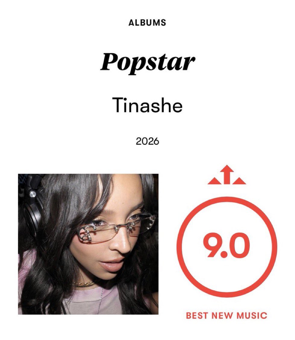 music__data's tweet photo. Pitchfork ranks Tinashe's ‘Popstar’ a 9.0/10. 

It has been named the ‘Best Music Release’ by the publication. https://t.co/xdZFVlFa2Z
