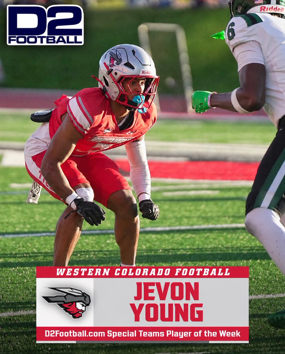 MountaineerFB's tweet photo. With 3 blocked punts and recovering 1 for a TD, Jevon Young has been named https://t.co/xOpkp5VSzx.official special teams player of the week!

#7723ft #ThinAirCrew #MountUp #BringYourMOJO https://t.co/Xn02hQMFxv