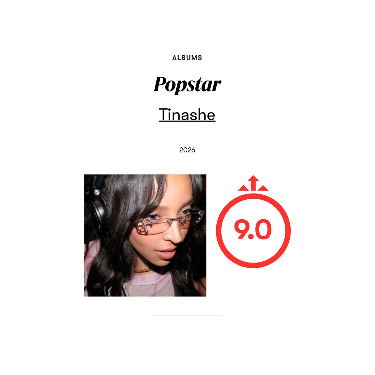 tinashedata's tweet photo. Pitchfork gives Tinashe’s ‘Popstar’ a score of 9.0/10. 

‘Tinashe’s eighth album is her best and bravest yet: more ambitious, more focused, and effortlessly in touch with the zeitgeist. It's the best pop album of the year.’ https://t.co/zVNpIm3dwD