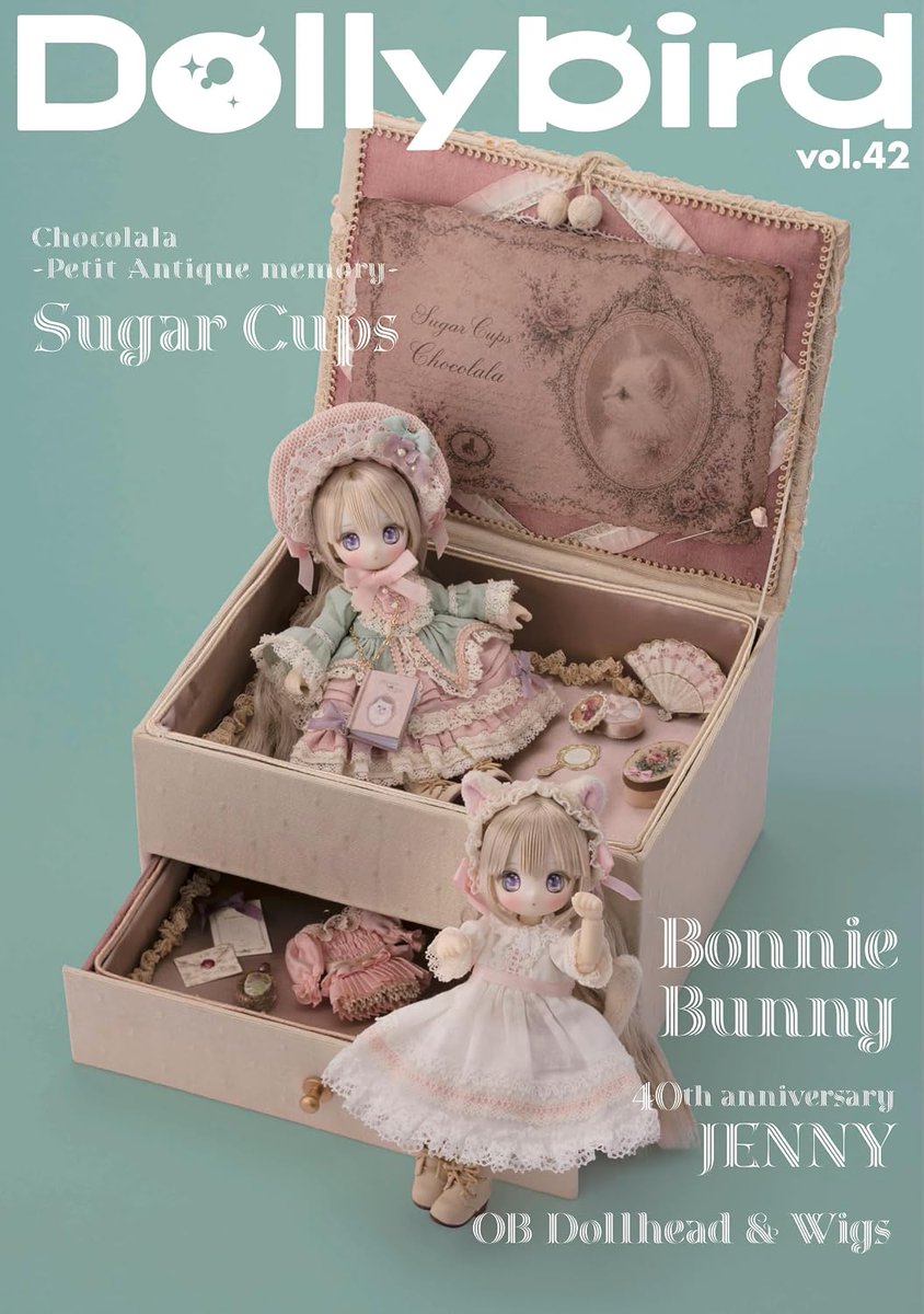PH_webshop's tweet photo. 【2026年10月20日発売】
表紙と巻頭特集は「#SugarCups」！
表紙モデルは「ショコラーラ -Petit Antique memory-」。
話題の「ボニーバニー」も特集！

『Dollybird vol.42-SugarCups &amp; BONNIE-』

ご予約は↓「メール便」ご選択で送料無料！
https://t.co/DJCUoO6grr

#Dollybird
#シュガーカップス https://t.co/NLxCgNisah