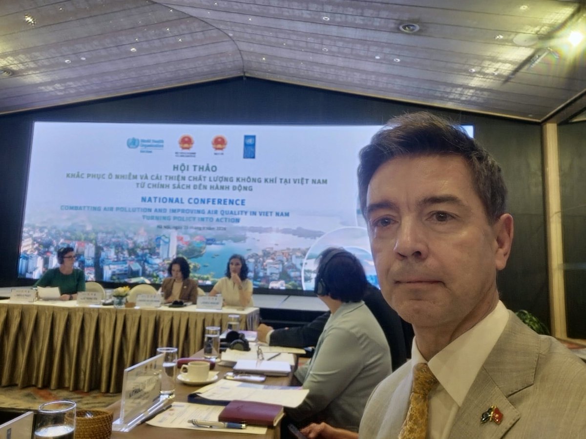 JGuerrier_EU's tweet photo. Very important National Conference on Combatting Air Pollution and Improving Air Quality in Viet Nam, yesterday in Hanoi. (1/2) https://t.co/eMNOidgGkT
