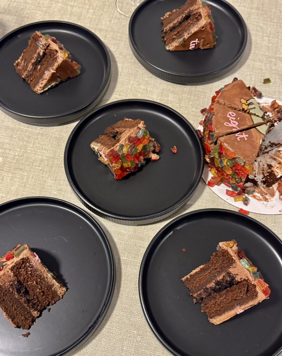katrinaparmesan's tweet photo. my worms n’ dirt birthday cake! chocolate buttermilk cake frosted with chocolate buttercream, filled with chocolate pudding and crushed oreos, and decorated with a chopped gummy worm mosaic 🪱🪴🪏 https://t.co/Pna55isRtX