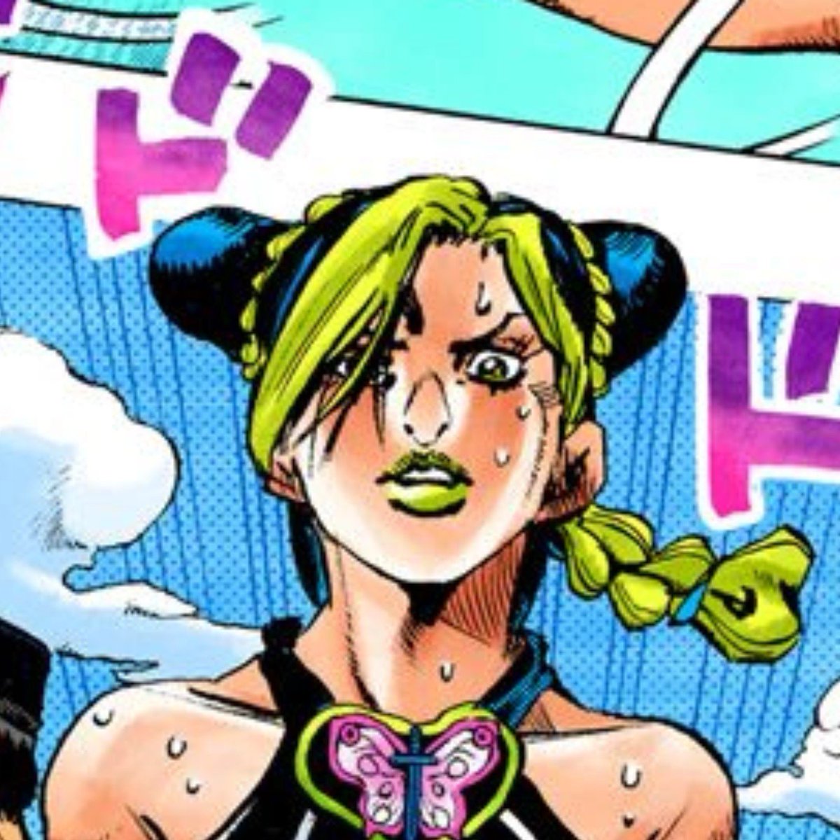 trishubug's tweet photo. ive just noticed that jolyne's hair buns grow Exponentially from the start to end of stone ocean 😭😭😭girl why u so ears 😭😭😭😭 https://t.co/nwATh7HNVw