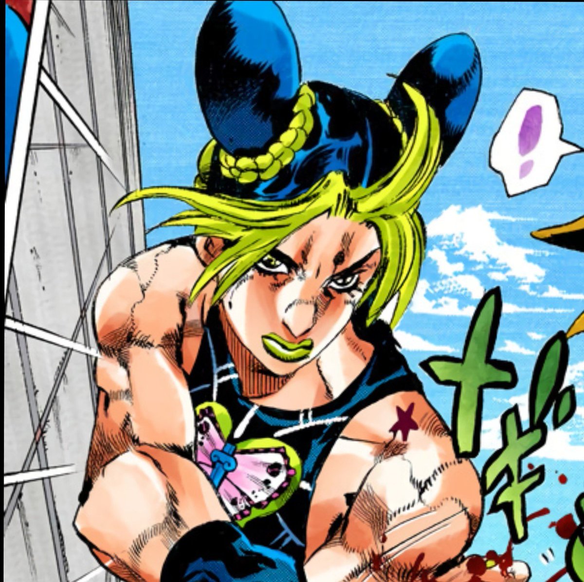 trishubug's tweet photo. ive just noticed that jolyne's hair buns grow Exponentially from the start to end of stone ocean 😭😭😭girl why u so ears 😭😭😭😭 https://t.co/nwATh7HNVw