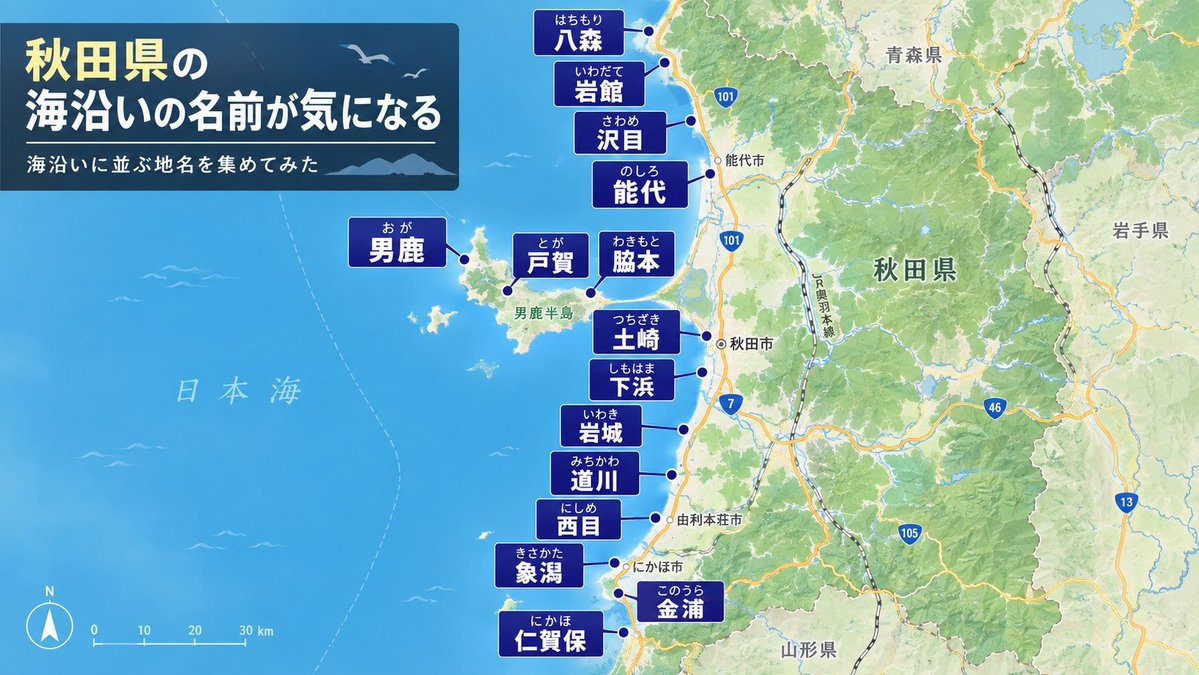 bkcusb's tweet photo. 秋田県の地名が難読すぎる https://t.co/GsGobSKqbE