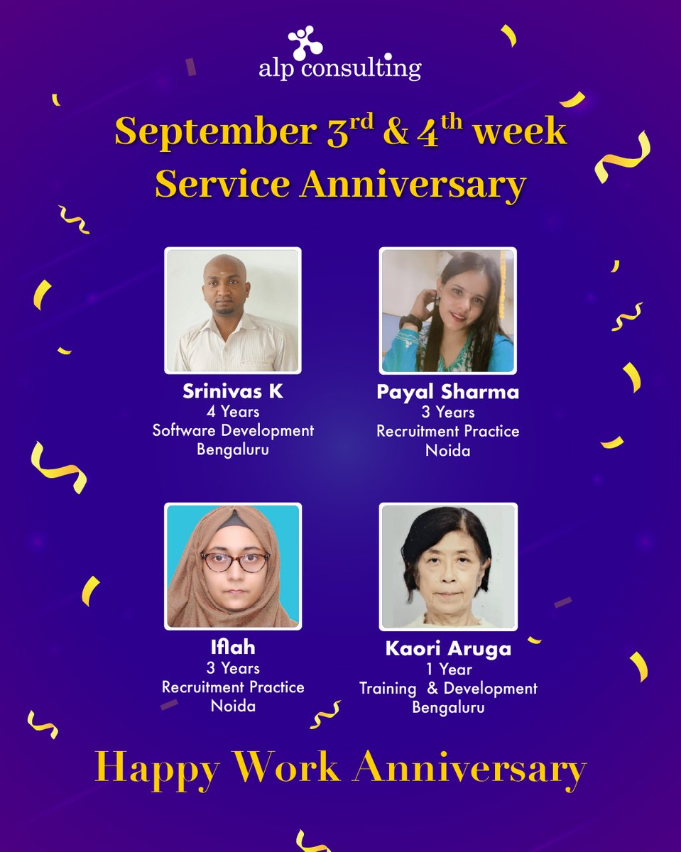 Alp_Corporate's tweet photo. Congratulations to each of you on another year of outstanding work.

Your contributions are truly appreciated, and we are lucky to have you on our team. 🎉

#WorkAnniversary #LifeatAlp #EmployeeAppreciation #Alpites #Teamwork https://t.co/BqPMU1I2mL