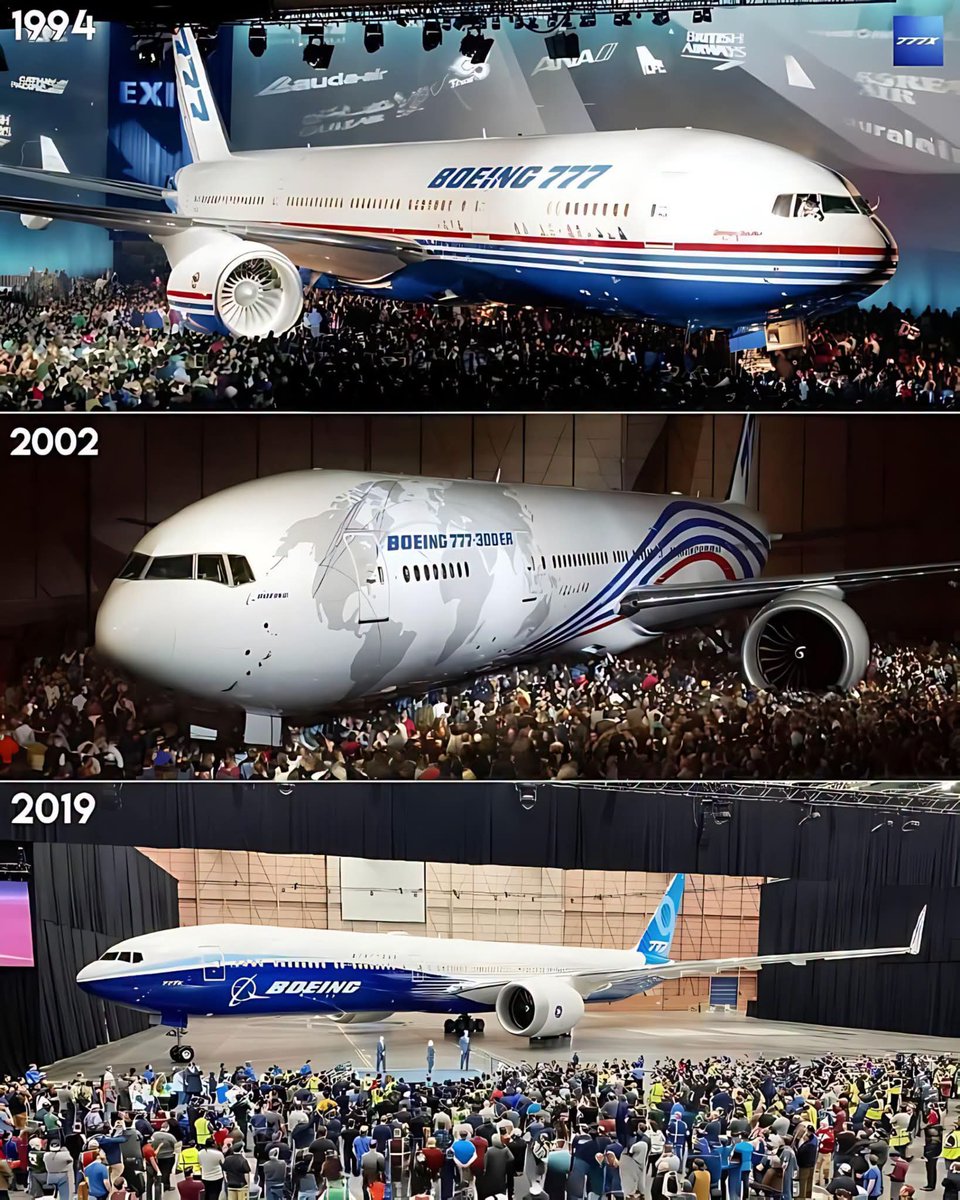 xAviation's tweet photo. The evolution of the Boeing 777. https://t.co/CQiUxXfLSJ