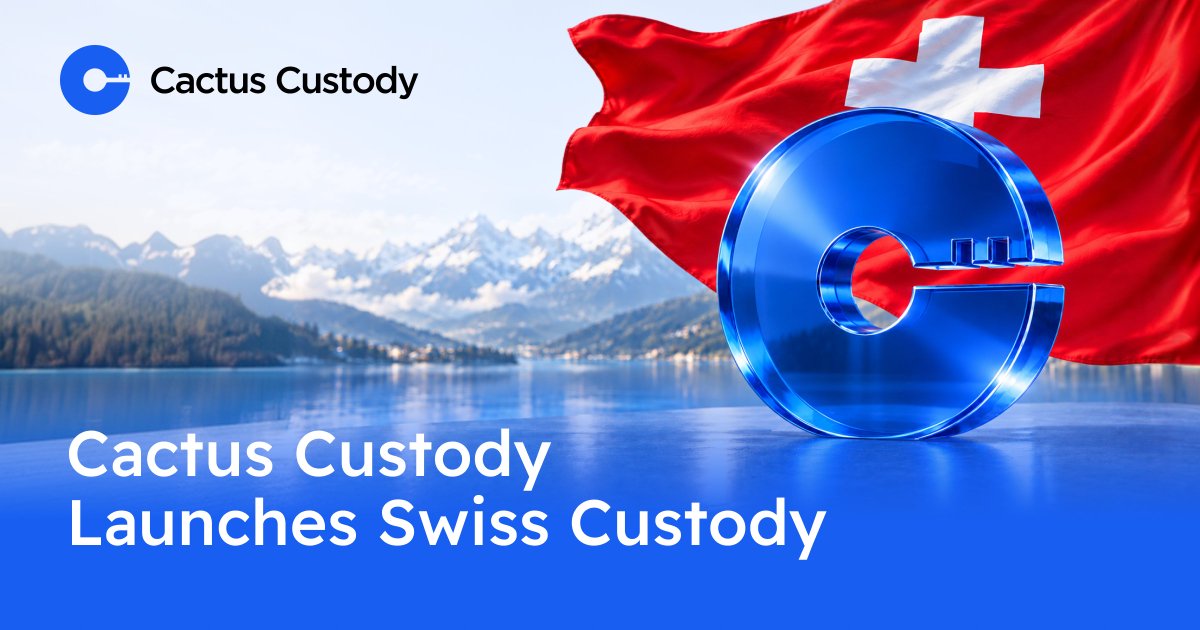 CactusCustody's tweet photo. Cactus Custody has launched its Swiss custody service, operated by ChainTech AG — a company registered in Switzerland and a member of VQF.

🇨🇭Client assets held under Swiss law. Private keys generated and held in Switzerland, not backed up offshore. 

https://t.co/Nv9gtS4hWL https://t.co/kmwsUMkWUF