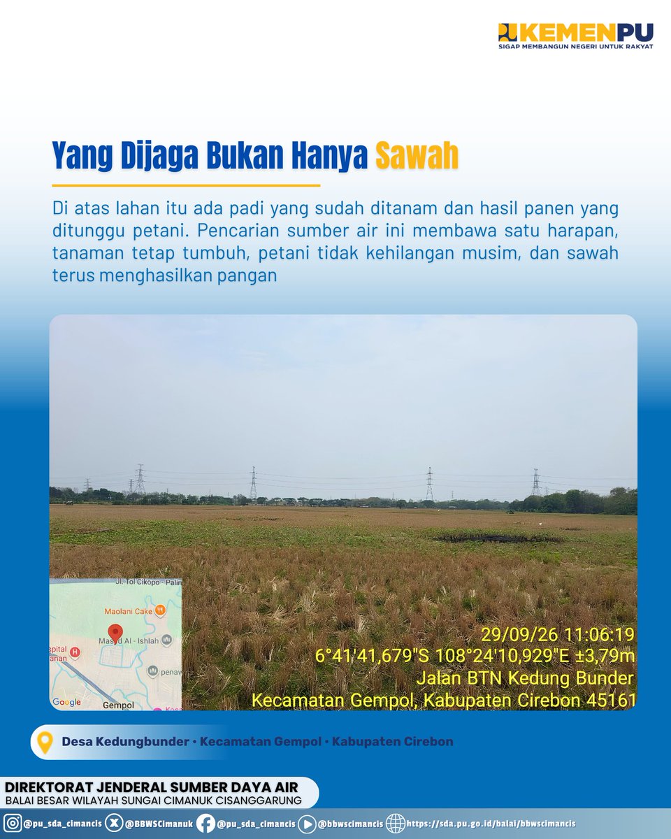 BBWSCimanuk's tweet photo. Air di permukaan makin terbatas. Di Desa Kedungbunder, Kecamatan Gempol, Kabupaten Cirebon pencarian pun beralih ke bawah tanah. Geolistrik dilakukan di area ....
#sigapmembangunnegeriuntukrakyat
#mengelolaairuntuknegeri
#bersamamenjagaair
#jagaketersediaanair
#bbwscimancis https://t.co/nZ8YlUogFL