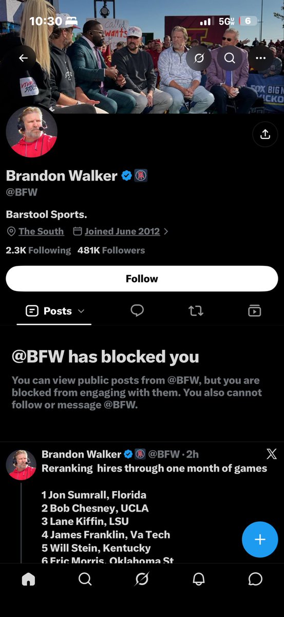 utesidequest's tweet photo. Soft as charmin. Come get your boy @BarstoolBigCat. He blocked everyone who cooked his casual ass. What an embarrassment for @barstoolsports https://t.co/9RTg95ckcz