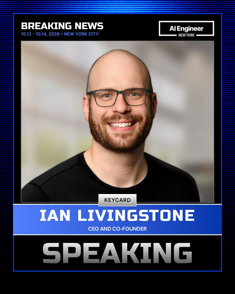 KeycardAI's tweet photo. On Tuesday Oct 13th @aiDotEngineer NYC our CEO @ianlivingstone takes the stage with Michael Davis, Global Chief Security Architect at @jpmorgan, @DickHardt Founder of AAuth and co-creator of OAuth, and @vtahowe to discuss intent based auth. https://t.co/gvHh5skXtY