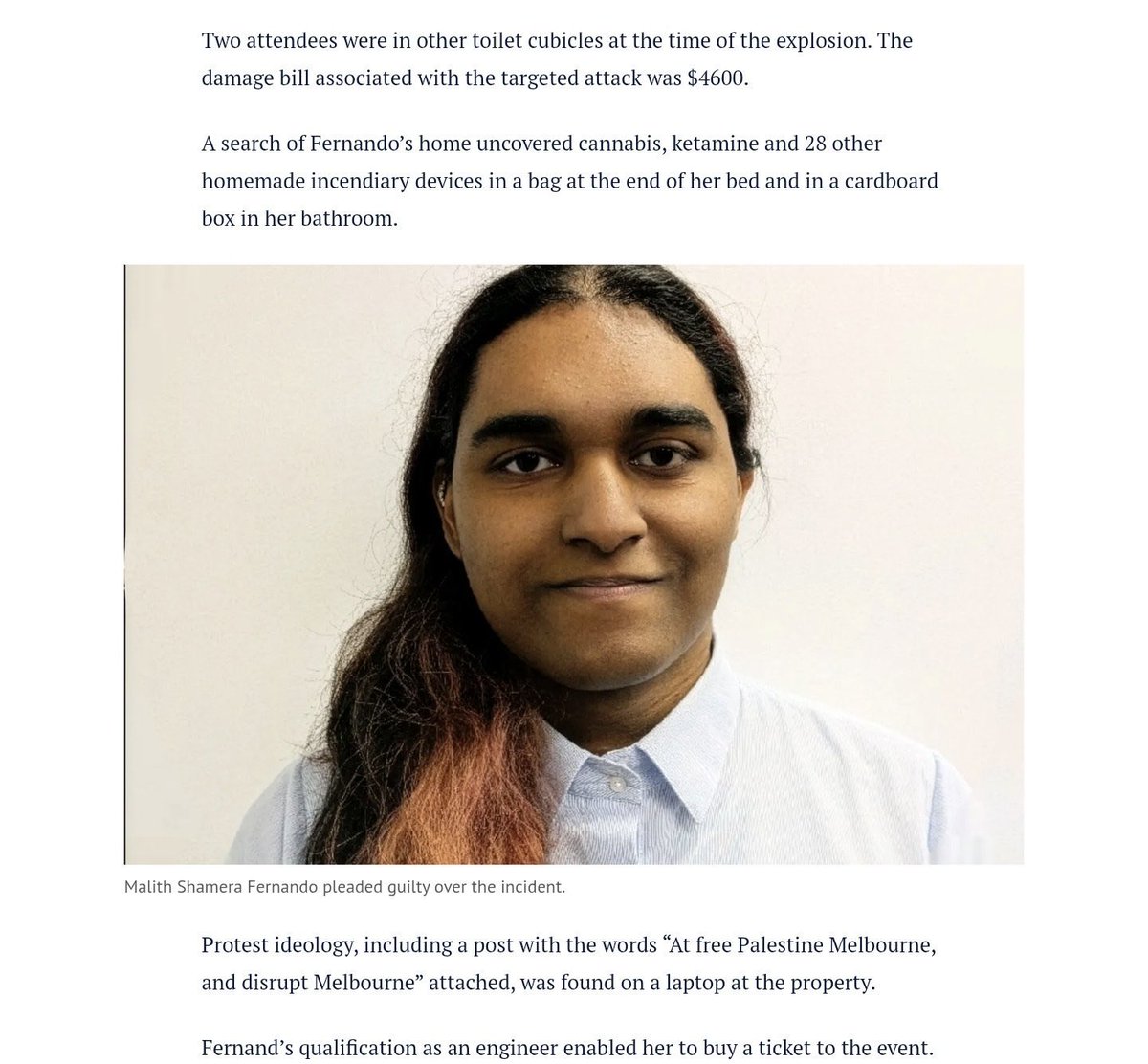 DrewPavlou's tweet photo. This far-left terrorist bombed a toilet cubicle in Australia and walked away with a $4,600 fine 

I had to pay $25,000 for holding a fucking blank sign outside the Chinese Consulate bro 😭😭😭 https://t.co/wEBsqWIfBS
