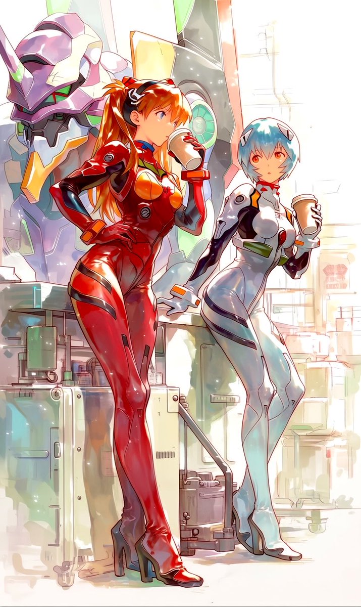 refisan17's tweet photo. Gm 𝕏 fam♥️
Asuka &amp; Rei
#Evangelion☕️ https://t.co/UfUJsDQy4o