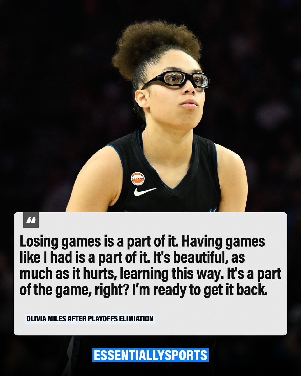 essentially_w's tweet photo. Olivia Miles left the court with some wisdom. 

Here's how she ended her rookie season. 

- Rookie of the Year  
- WNBA All-Star starter 
- Second all-time in rookie assists
- WNBA rookie record for total points in a single season 
- Rookie record for 3PM in a single-game (8) https://t.co/xAfP2ydexC