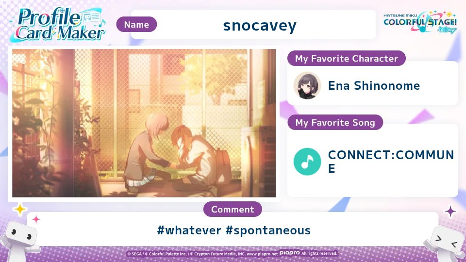 snocavey's tweet photo. And I am here too guys ! #COLORFULSTAGE
#SEKAIanniversary https://t.co/2NSPbKRq0U