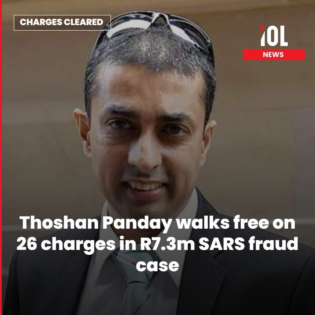 Mafhungosan's tweet photo. Durban businessman Thoshan Panday, accused of defrauding the SA Revenue Service of R7.3m, has been acquitted on 26 charges and given a suspended R5,000 fine for failing to register for VAT.
Read on https://t.co/ZIYrXNU0s0
#news #ChargesCleared #ThoshanPanday #FraudCase #Court https://t.co/O9K8Ar5txy