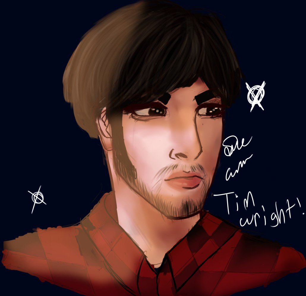tobymeowsers's tweet photo. First time using Krita...be nice but uh tim. #timwright #marblehornets #art https://t.co/U5FZ21F0i0