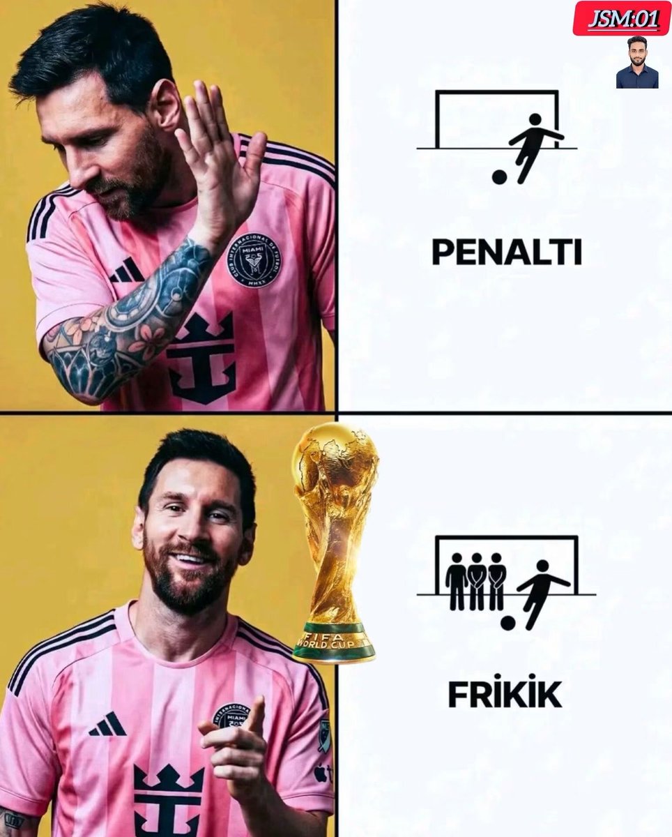 MessiFCWorld's tweet photo. Leo Messi⚽✅
Penalty 70%😂
Free-kick 90%✅⚽👏

Yes or no? Comment👇👇 https://t.co/Dv5aeZNi81