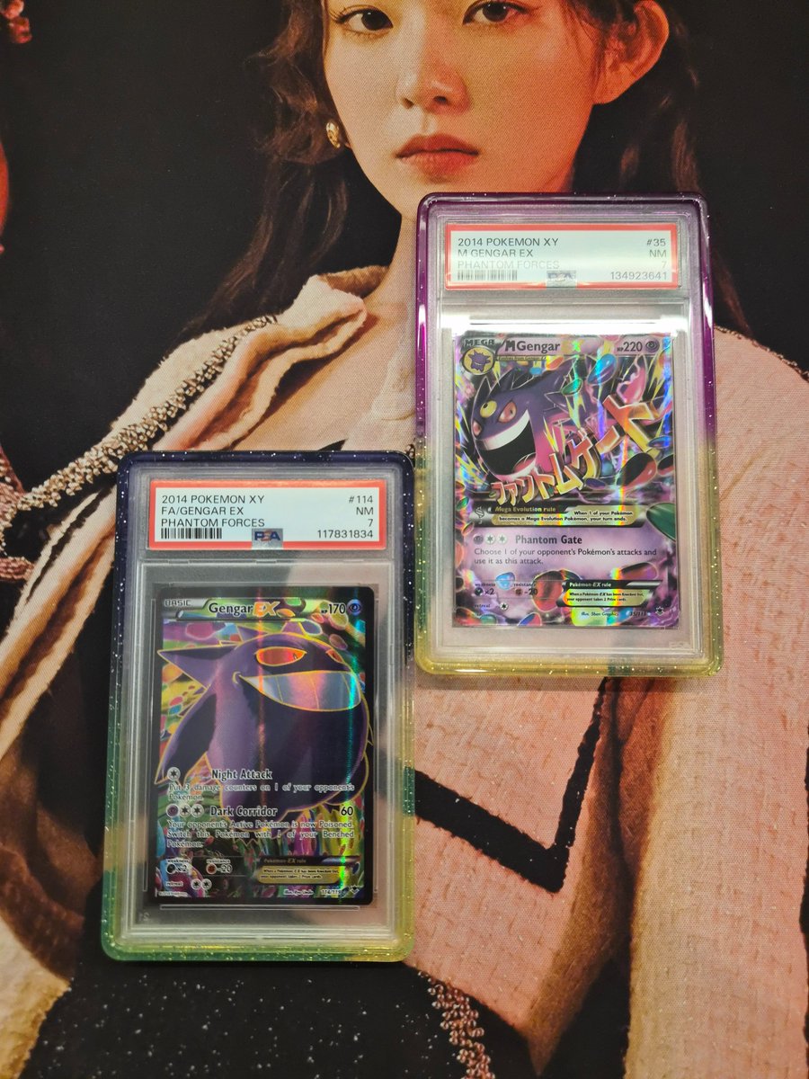 Klinklang99's tweet photo. #094 - Hiding in people's shadows at night, it absorbs their heat. The chill it causes makes the victims shake.

In 2014, for the first time I decided to save up for a box because I wanted the FA Gengar EX which I got in the box  and stupidly sold it. Here it is 12 years later. https://t.co/CGjhxFOhRx