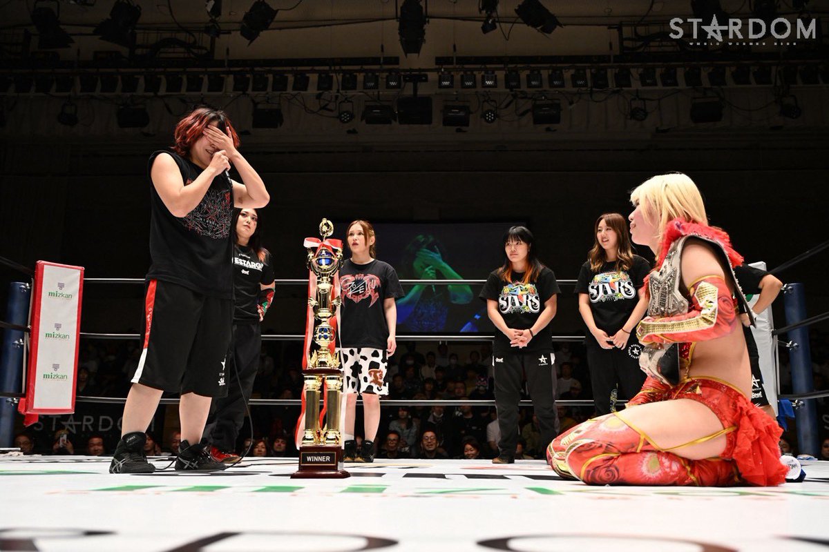 Stardom_hanan's tweet photo. 昨日は幸せになりすぎてこれからこんなに素敵な日は来るのかなって思っちゃうくらいでした！！

私がしてきたこれまでのことをこんなにも沢山の人たちが見てくれて、心を動かせていたんですね。

すごく自信になりました！
ありがとう！！！
 #STARDOM https://t.co/Q2qlFKYvc7