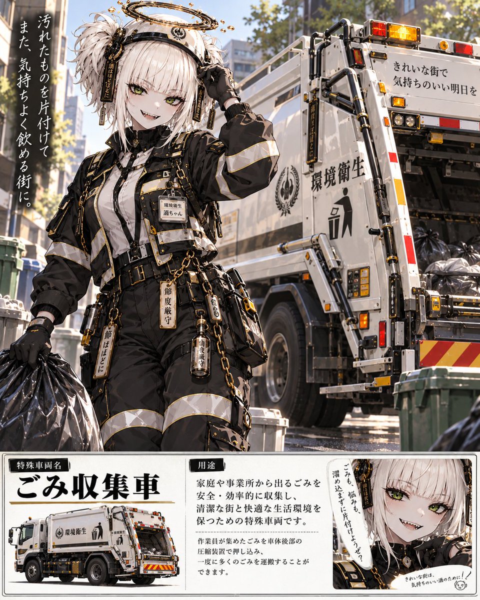 Sadal_Quari's tweet photo. こんなプロンプト需要あるのか？
……と思いつつ配布します🚚
「うちの子に似合う特殊車両ガチャ」

キャラクター設定画をアップロードすると、
その子の雰囲気・配色・性格・モチーフなどから
似合いそうな実在の特殊車両を1台選択します

さらに、その車両の仕事に合わせて
キャラクターも作業着・制服に着替えます

消防車、除雪車、高所作業車、移動図書館車、排煙車、照明電源車など、
何が選ばれるかはキャラクター次第

画面下には
**「特殊車両名」と「用途」**も表示するので、
はたらく車図鑑っぽい一枚になります

「うちの子、何に乗せられるんだろう？」くらいの気持ちでどうぞ

車のプロンプトから、重機とかも面白そうだなと思ったのですが、他のいろんなプロンプトを作成している中でで再現性度が高そうなのは特殊車両かもしれないと思い作りました…

だけど需要があるのかわかりません
ただ、見たことない特殊車両がでることがありますのでそこは面白いです

プロンプトはツリーへ↓
