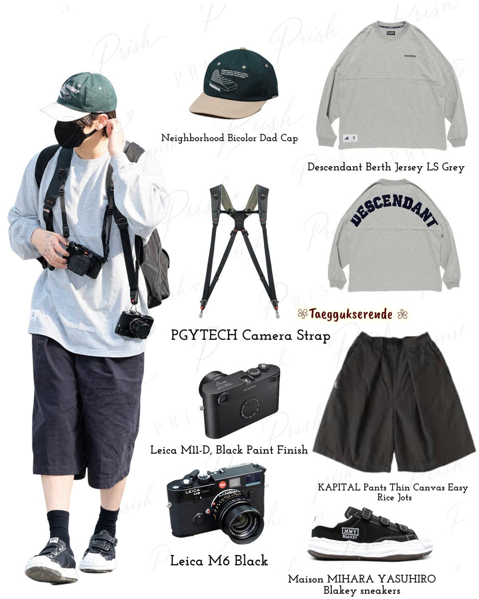 taeggukserenade's tweet photo. Taehyung & Jungkook Airport Look || 30.09.2026

Taehyung is wearing:

•Noice ~Twill Pigment Aviator Jacket, Dark Brown

• Noice~ Twill Pigment Flap Straight Pants, Dark Brown

•Nothing ~ Headphone (1), Black

•CELINE ~ CT-09 Calfskin Leather & Mesh Optic White/Navy Low Top Sneakers

Jungkook is wearing:

•Neighborhood ~ Bicolor Dad Cap

•Descendant ~ Berth Jersey LS, Grey

•KAPITAL ~ Pants Thin Canvas Easy Rice Jots

•PGYTECH ~ Camera Strap

•Leica ~ M11-D, Black Paint Finish

•Leica ~ M6 Black

•Maison MIHARA YASUHIRO
Blakey sneakers
