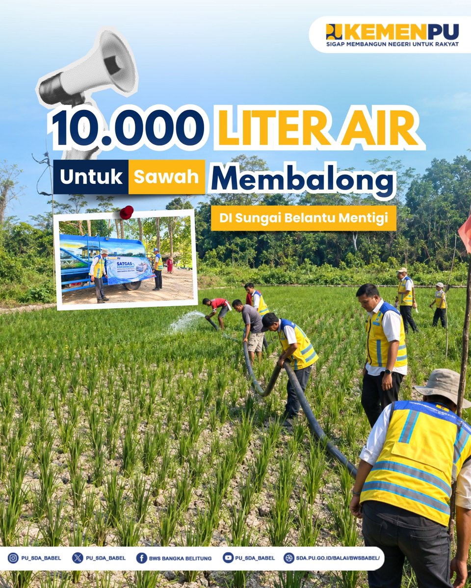 pu_sda_babel's tweet photo. Pada 29 September 2026, BWS Bangka Belitung melakukan identifikasi kondisi persawahan di DI Sungai Belantu Mentigi, Kecamatan Membalong, Kabupaten Belitung.

#MengelolaAirUntukNegeri #SigapMembangunNegeriUntukRakyat #Persawahan #Membalong https://t.co/mZmNODo79O
