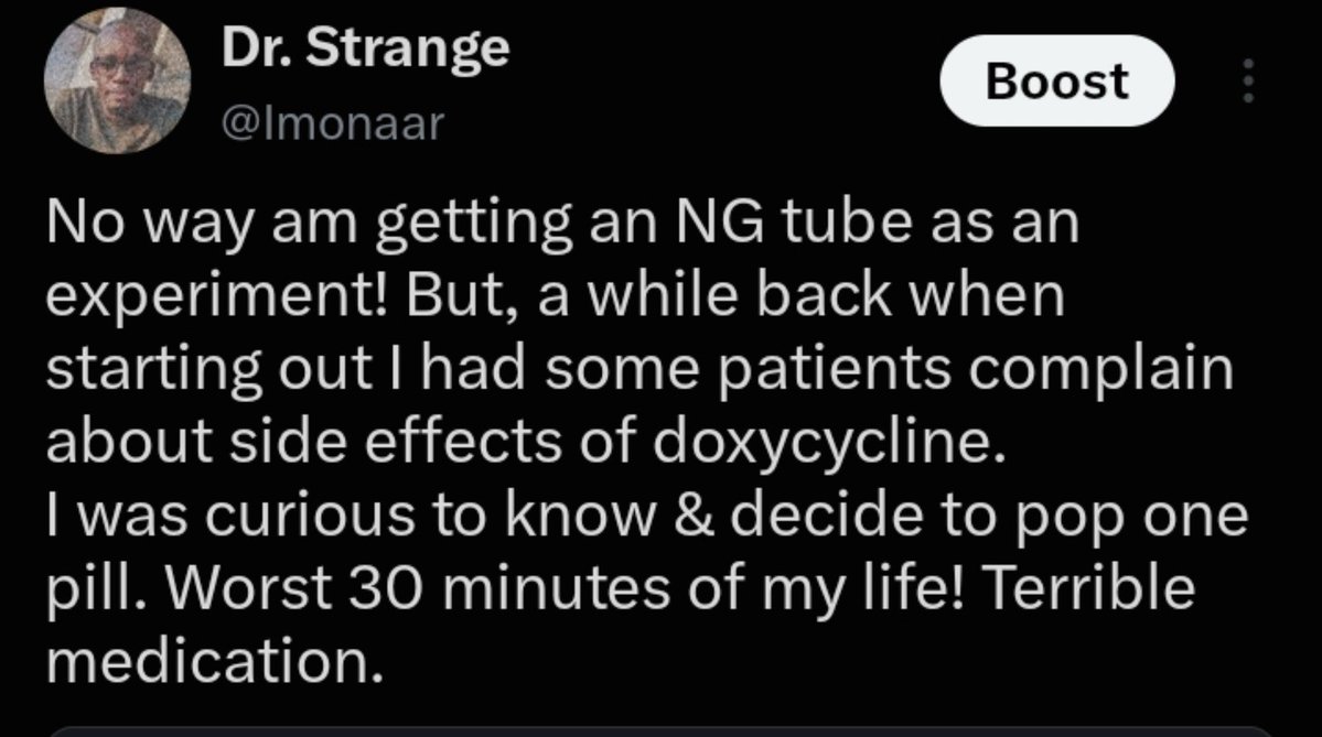 Imonaar's tweet photo. Doxycycline 🤮🤮 https://t.co/PNGUrpSUWb