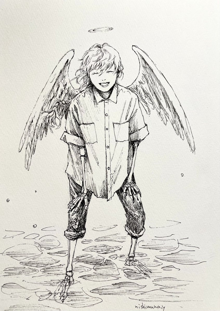 nishimurayukio7's tweet photo. 明日からのインクトーバー、また今年も羽根や骨の人達が出てきます。羽根は省略したりしなかったり！宜しくどうぞ！ https://t.co/IM3kMxlTA6