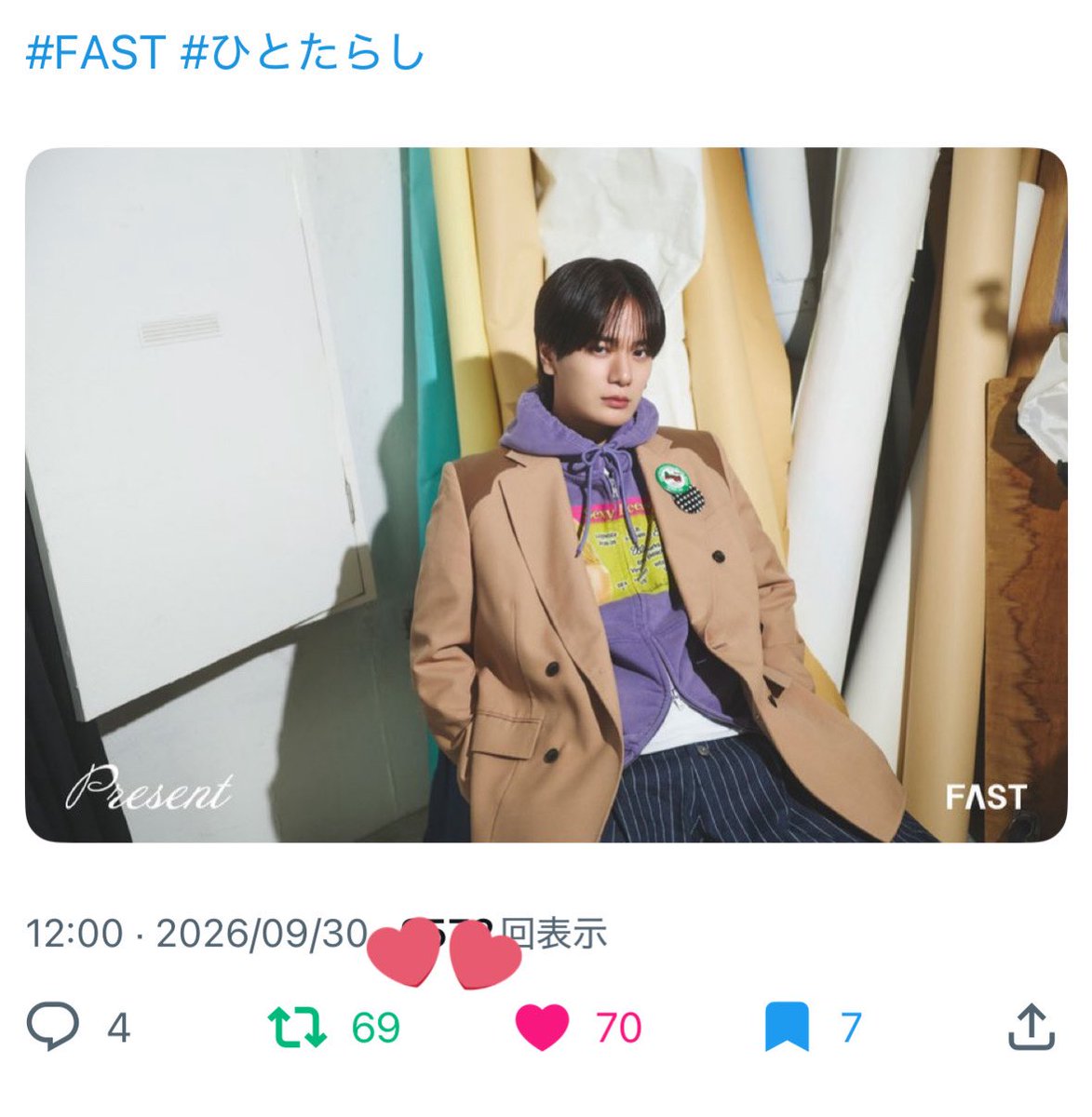 Maaruu_chan_'s tweet photo. FAST様🌟
素敵な企画をありがとうございます！
写真集のお話はもちろん、役作りのために資格まで取得するなど、作品や自分の役柄に対してとことん向き合う海登くんの姿がとても印象的でした✨
海登くん自身が120点と語る写真集を手に取るのがますます楽しみになりました🙌🏻💞 https://t.co/Pk8wgBZhSV
