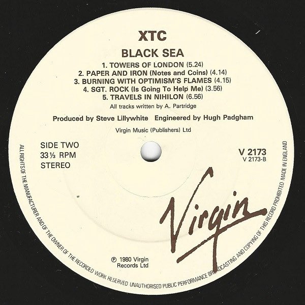 lee0969's tweet photo. On this day in 1980 No 31 UK Album Chart XTC “Black Sea” IMHO nothing short of a masterpiece and a very difficult pick. This band deserved more recognition. I’ll choose “Generals & Majors” how about you? #1980s #XTC @jillwebb2005 @nikidoog @Carolyn_on_x  @FatOldAnarchist @brunstead @SkaManD14