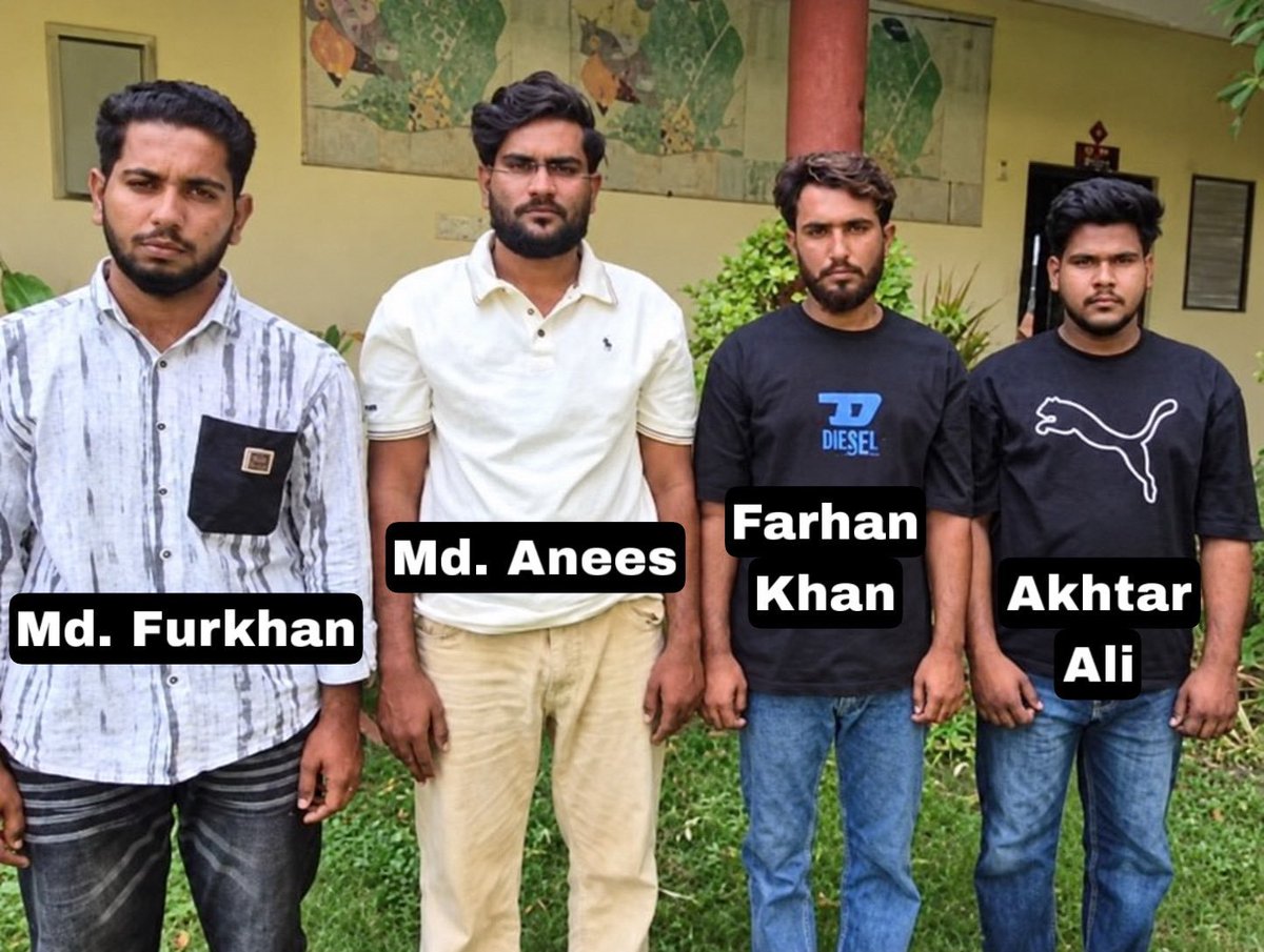 HPhobiaWatch's tweet photo. Name of 4 terrorist arrested for sexually harrassing an Israeli tourist 

India is becoming unsafe due to islamic rape culture 

Delhi protest also started when Mustaq raped a 9 year old girl and Asif raped a 15 year old girl https://t.co/VufT6cgjVY