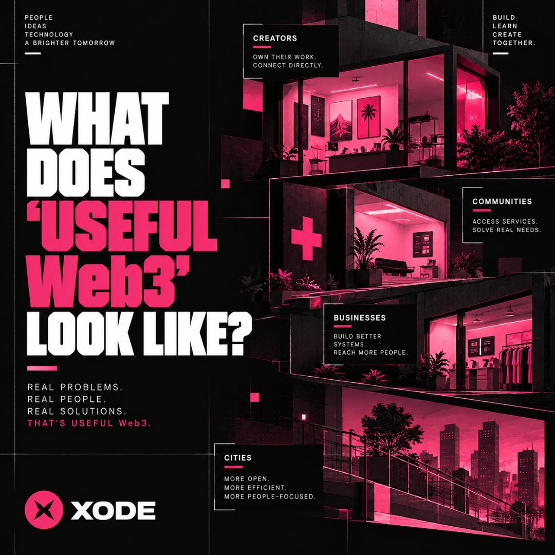XodeNet's tweet photo. What does 'useful Web3' look like?

Define useful Web3 through actual applications, not speculation.

What should XODE build toward next?
#XODE #Web3 #Blockchain https://t.co/jxKvrkMIwk
