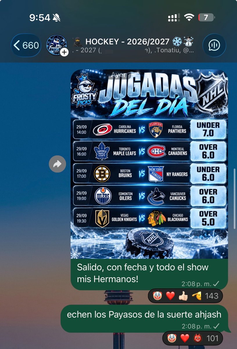 Frosty701's tweet photo. ✅4-1🛑

Nada mal mis Hermanos

Y TODOS LOS DÍAS del grupo de NHL Gratis se ha sumado 

Gracias por su Apoyo y confianza Mis Hermanos 🥷✌🏻❄️ https://t.co/2sMrLA7Go6