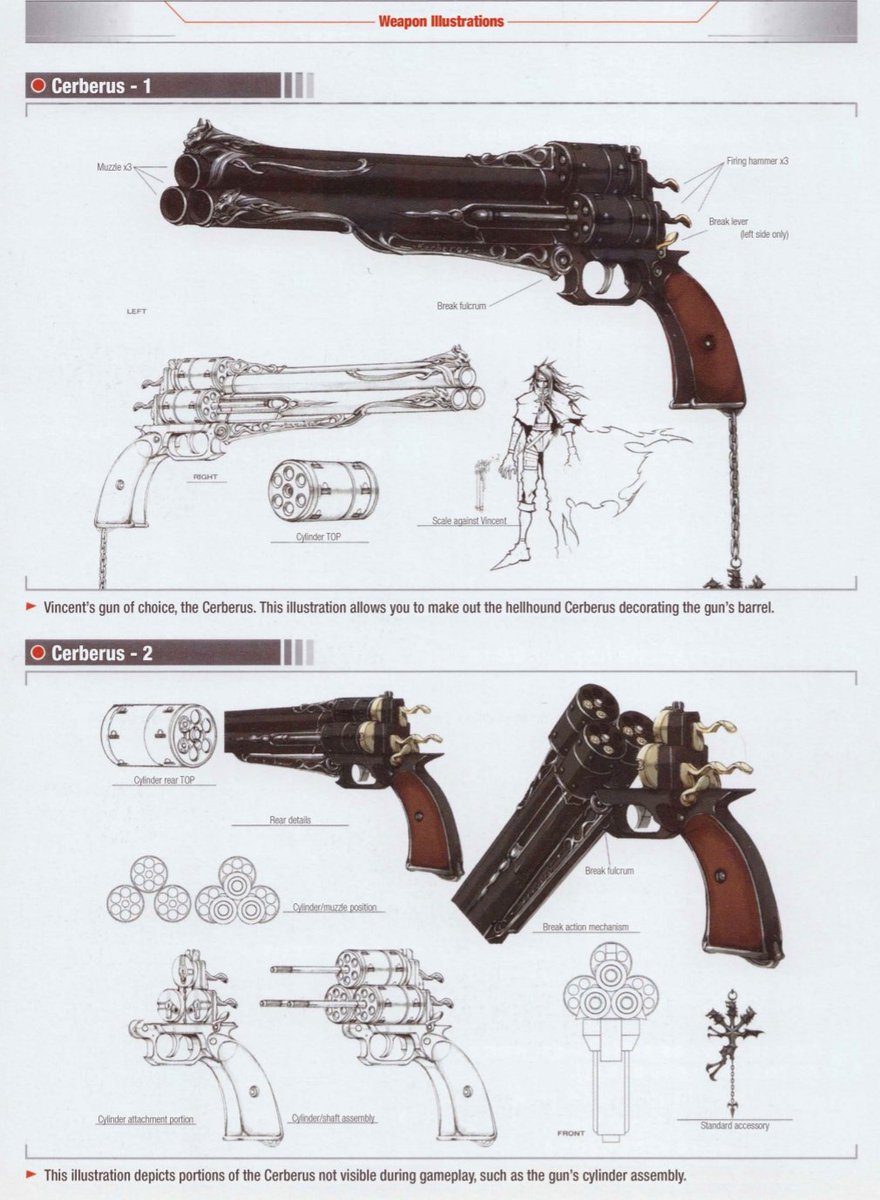 Auri_a24's tweet photo. Vincent’s Cerberus has THREE barrels, THREE cylinders, THREE separate hammers, and the little Cerberus hanging off the grip
They were OBSESSED with Vincent just like I am 🍷 https://t.co/g6XutMdY1Q