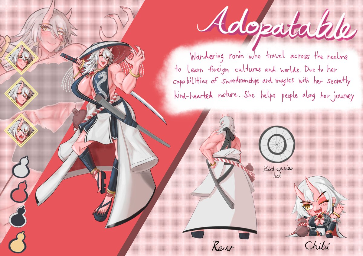 Kananat_w's tweet photo. #adoptable #animeart #characterdesign #digitalartㅤ 
Adoptable#5 Theme : Oni, Samurai/Ronin
bid at Adop-0005 (Open) by kananat911 on DeviantArt   (Link on my bio) https://t.co/ZryzAzj0OP