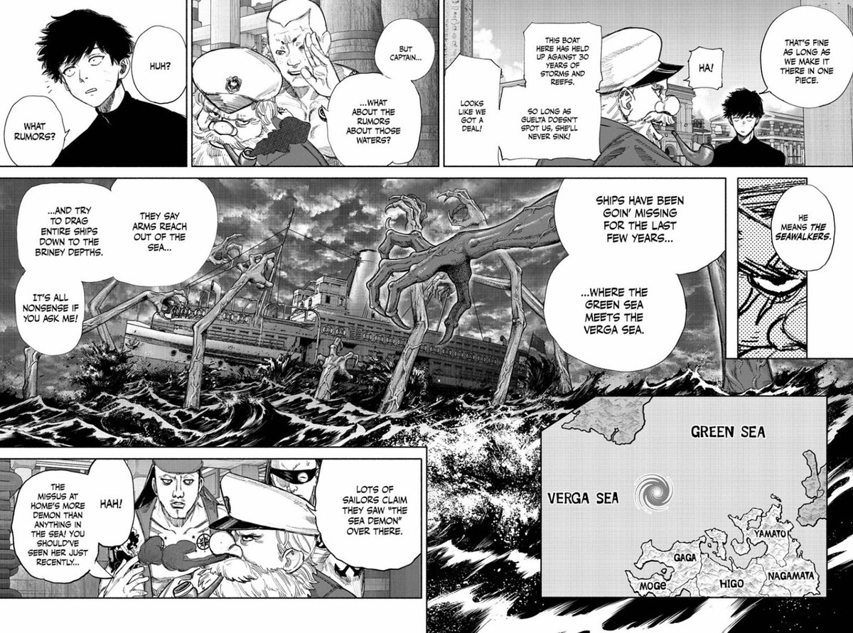 SenEto99's tweet photo. CHAT!!!!!!

The Seawalkers are the same thing we saw in the ICE flashback AND ICE used to be a sailor too. 

SUI ISHDIAAAAAAAAAAAAAAAA https://t.co/bVlRCYd3MM