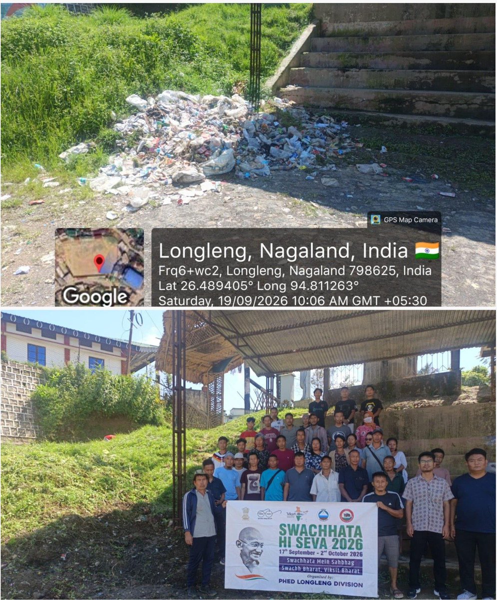 jacob_zhimomi's tweet photo. From community clean-up activities to door-to-door visitations emphasising on the three Rs : Reduce, Reuse & Recycle; @nagalandphed is ensuring #SwachhataHiSeva2026 is a people’s movement by inculcating innovative ideas and methods to spread public awareness on the importance of a clean environment. Glimpses from across Nagaland:
Pic 1 - Chümoukedima District 
Pic 2 - Kohima District 
Pic 3 - Tuensang District 
Pic 4 - Longleng District 

@narendramodi @AmitShah @NitinNabin @blsanthosh 
#SwachhBharat #SwachhataMeinSahbhagSwachhBharatViksitBharat #Nagaland