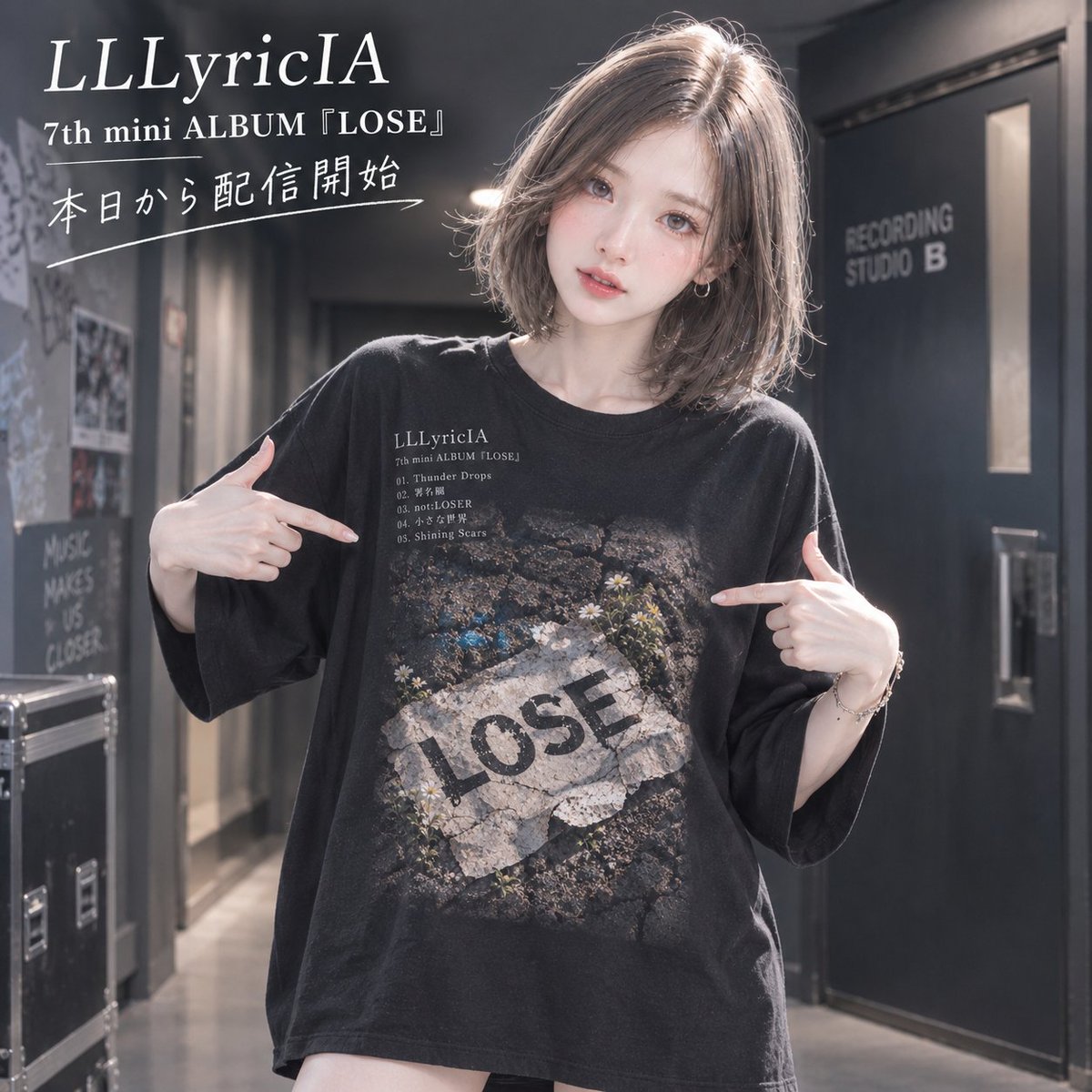 FuKoikeryo's tweet photo. ◆LLLyricIA(リリシア)◆
各種音楽アプリにて本日から配信!
7th mini ALBUM 『LOSE』収録
track.05『Shining Scars』TeaserMV
ALBUMとしてロックテイスト多め、スピード感高め!
よろしくお願いします!
◆配信楽曲一覧◆
https://t.co/30Y2ZbLpYj
#LLLyricIA #作詞 #AI作曲 #suno #配信 #JIZURA https://t.co/lOF9fmqXug