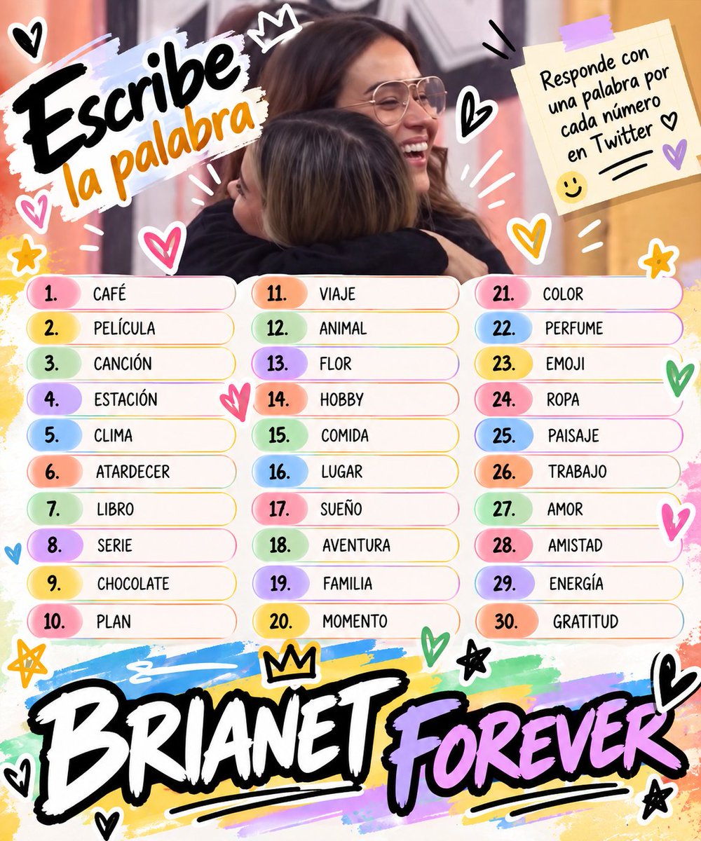 younavez's tweet photo. AQUI NO DESCANSAMOS VAMOS POR EL TOP 1 🔥

5TA DINAMICA 

ESCRIBE UNA PALABRA POR COMENTARIO
+
LA FRASE ABAJO

BRIANET FOREVER https://t.co/ISqHwWspwM