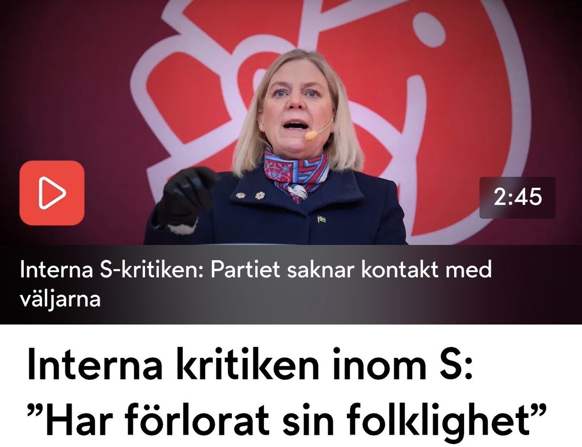 joeberlin53's tweet photo. Socialdemokraternas största misstag de senaste 4 åren var att inte byta ut partiledaren. https://t.co/zlJC24XVij