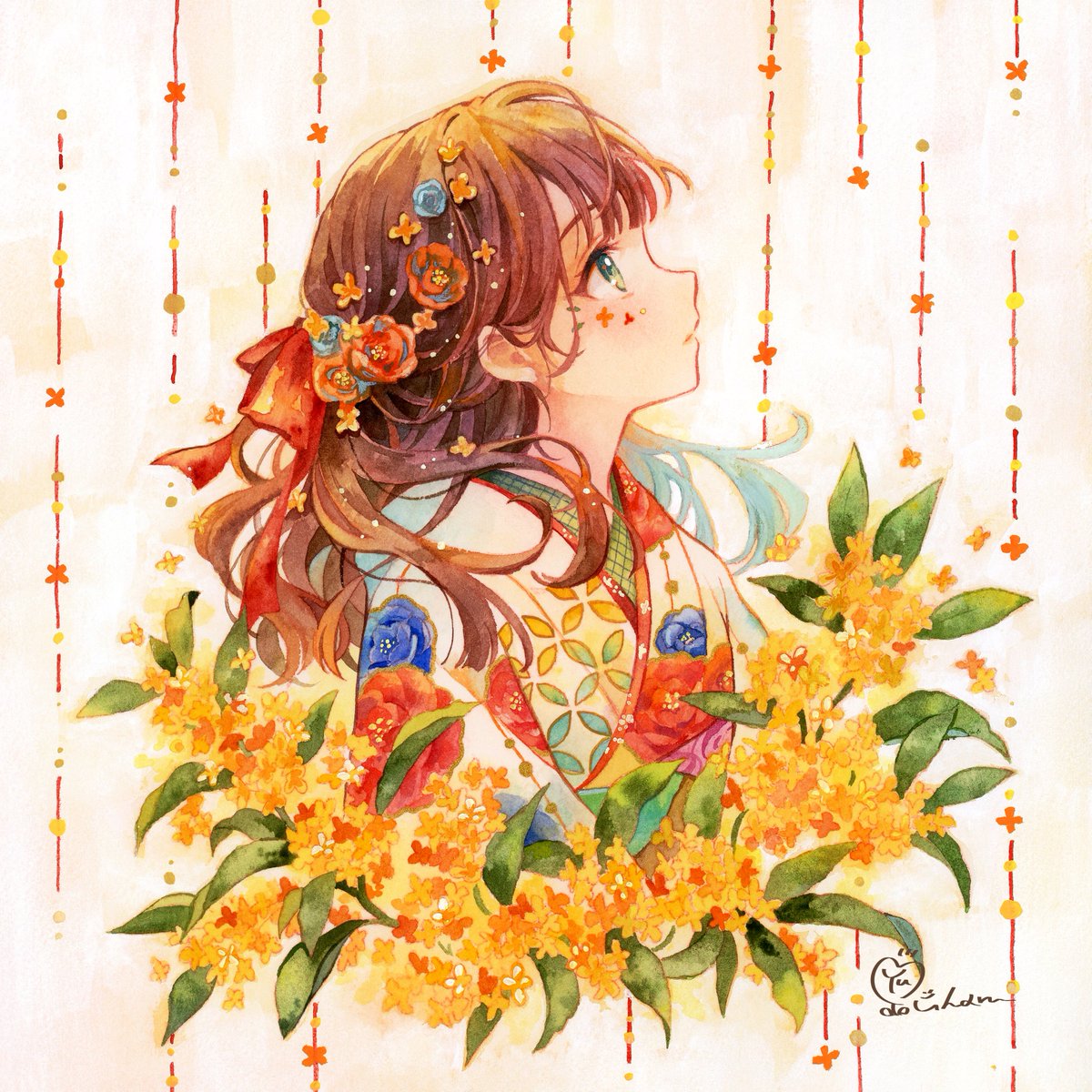 yuyuharu_1027's tweet photo. 🧡 Orange Drops 🧡
#透明水彩 https://t.co/lo2bVrLlU7