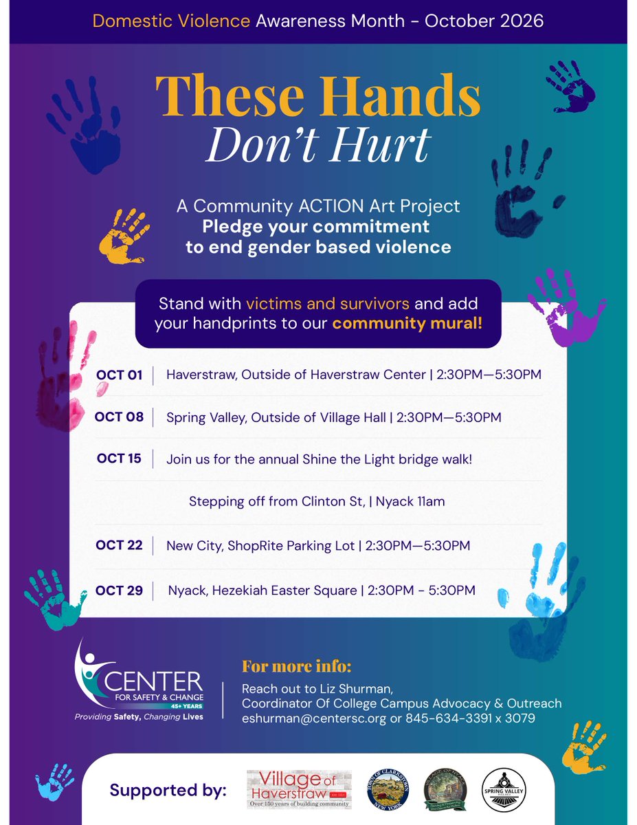 Center4SC's tweet photo. 🎨 Community ACTION Art Project Alert ‼️
Pledge your commitment to end gender-based violence this October. 
Join us at any and all of the "These Hands Don't Hurt" stops in the county. 
#DVAM2026 #startbybelieving #every1knowssome1 https://t.co/9evKqIOED7