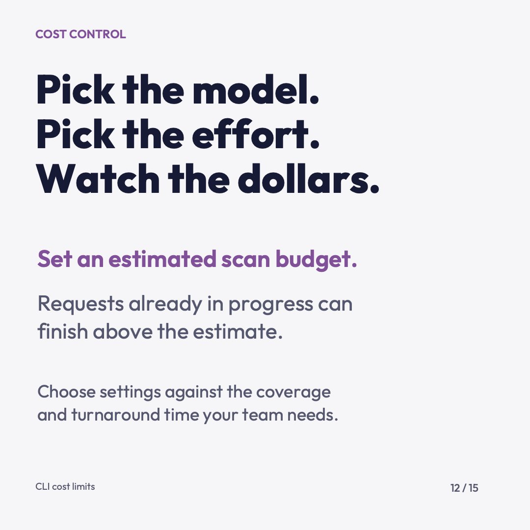 RoanokeAI's tweet photo. 12/15 Pick the model. Pick the effort. Watch the dollars.

An estimated scan budget is not a hard spending cap. Requests already in progress can finish above it.

Choose settings against the coverage and turnaround time your team needs. https://t.co/SyEAPvQU1E