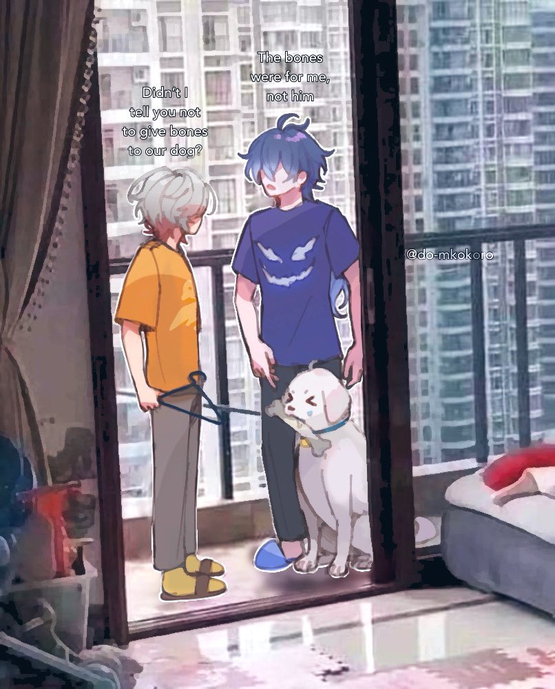 do_mkokoro's tweet photo. in light of recent flins and his dog bestie 🪎🦴 

(faelight) https://t.co/4EFKvj7QBF