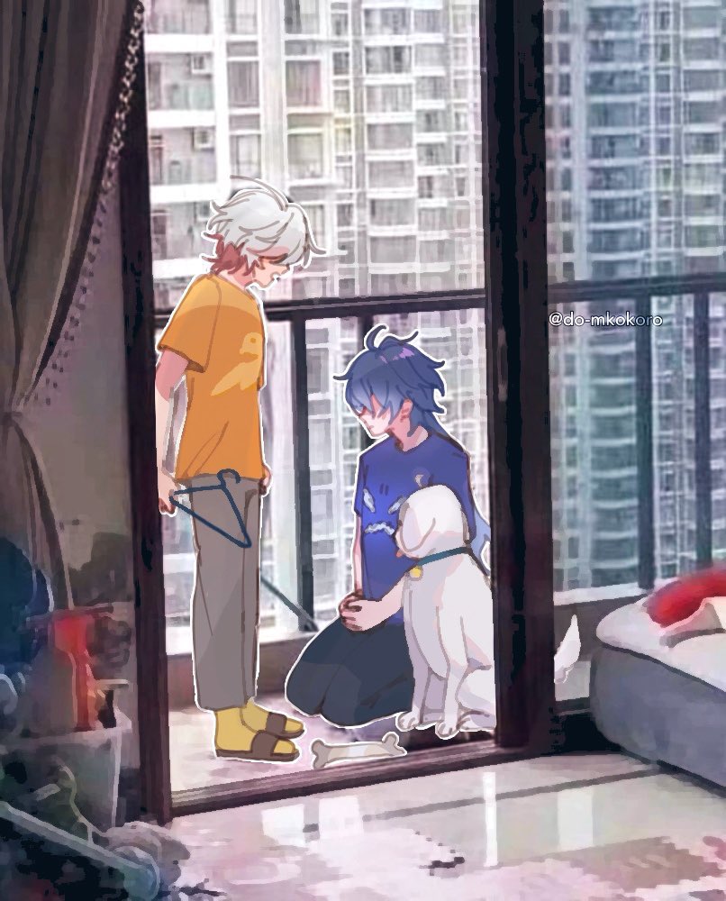 do_mkokoro's tweet photo. in light of recent flins and his dog bestie 🪎🦴 

(faelight) https://t.co/4EFKvj7QBF