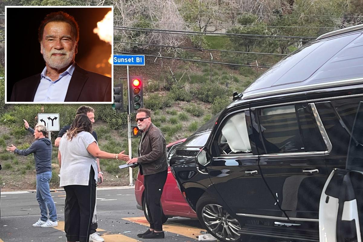 nypost's tweet photo. Arnold Schwarzenegger heads to jury trial over LA crash that allegedly left woman with permanent brain damage https://t.co/cP3DCuIzPE https://t.co/572IREVHxe